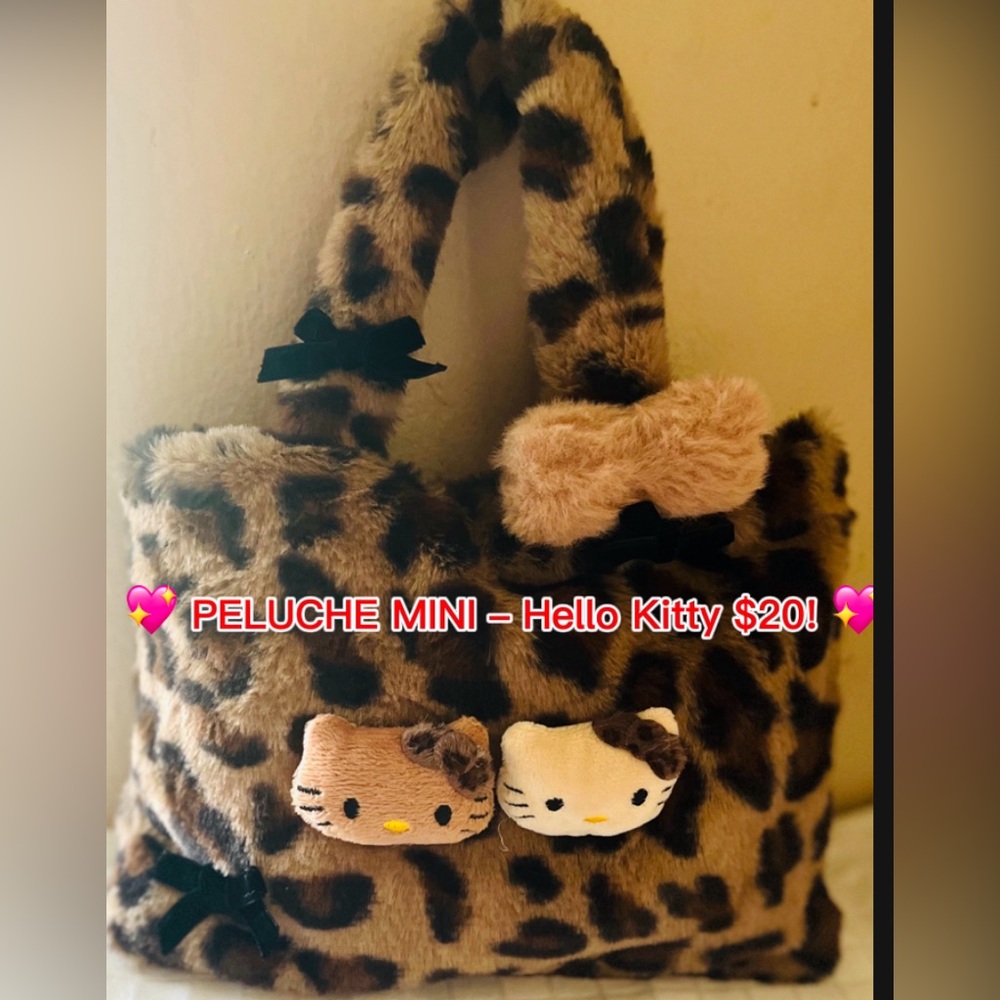 Leopard Print Plush Kids Bag